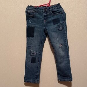 GAP Boys Blue Patchwork Distressed Jeans